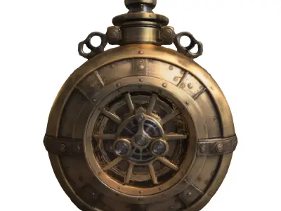 Steampunk Spherical Flask Low-poly 3D model