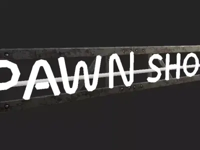 Generic Pawnshop Sign Low-poly 3D model