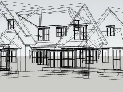 American house - outer shell only Low-poly 3D model