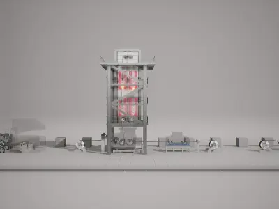 Machine Parts - Equipment B Low-poly 3D model