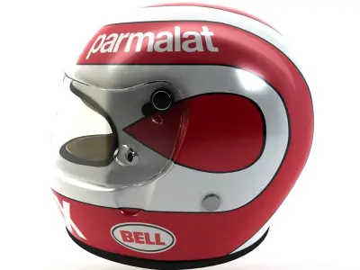 Nelson Piquet Helmet 1983 Low-poly 3D model