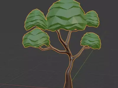 Low Poly Tree 3D model in polygons Free low-poly 3D model