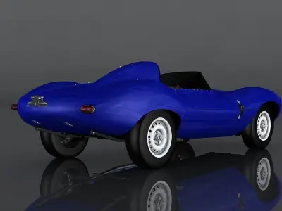 Jaguar D type Low-poly 3D model