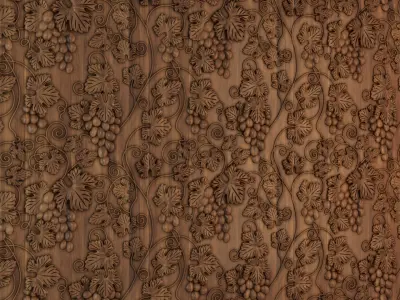 3d wall 01 grapes 3D model