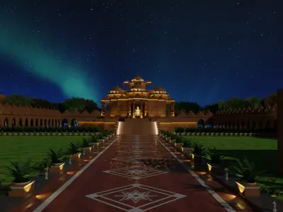 A Hindu Temple Akshardham Mandir Delhi 3D model