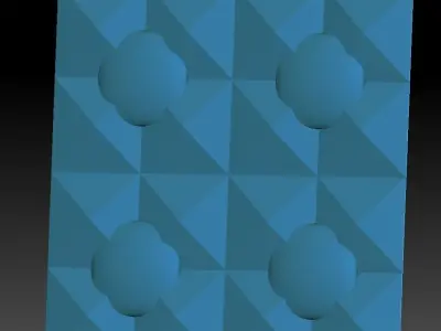 3D WALLPANEL tile with four holes in it 3D model