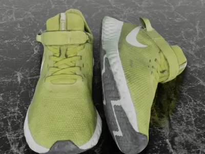 NIKE FLY EASE 3D SHOES - YELLOW Low-poly 3D model