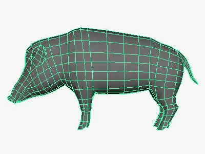 Low Poly Boar Low-poly 3D model