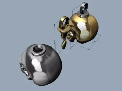 skull spoon pendant - Colgante cuchara calavera 3D print model