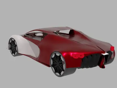  supercar concept model Low-poly 3D model