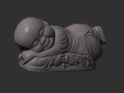 monk sleeping 3D print model