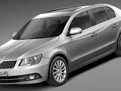 Skoda Superb sedan 2014 3D model