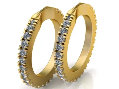  Golden Crest Diamond Band 3D print model