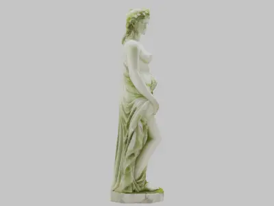 Elegant Marble Garden Statue Low-poly 3D model