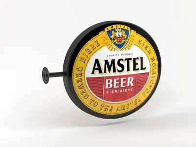 Amstel Beer Wall Sign 3D model
