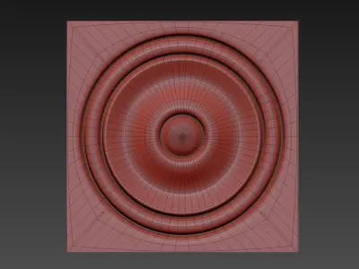 Round carved rosette 3D model