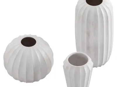 Warren White Stoneware Floor Vase 3D model