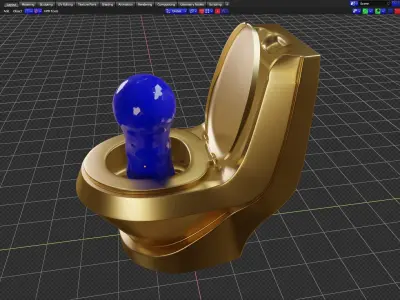 LUXURY TOILET The GOLDEN Toilet Free 3D model