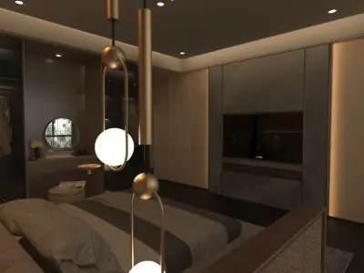 Luxurious 3D Bedroom Design 3D model