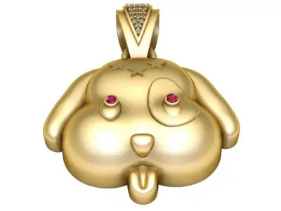 PUPPY  FACE PENDANT 3D PRINTABLE MODEL  3D print model