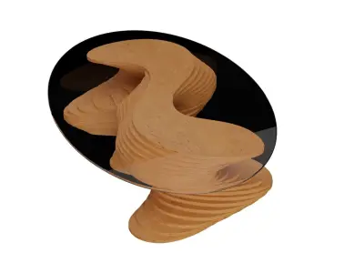 Parametric Wavy Wooden Furniture 01 - Coffee Table 3D model