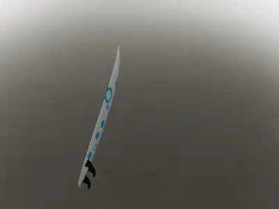 Surfboard sword flying in sky Free 3D model