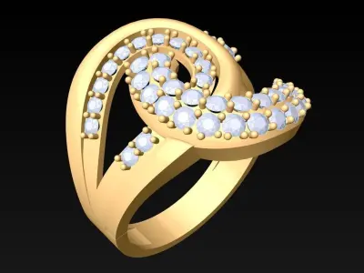 Diamond Ring - Womens Rings - N2357 3D print model