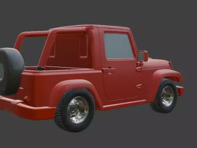 Jeep body and tyres are seperate 3D model