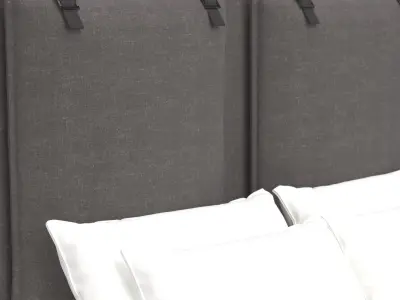 Leigh Upholstered Bed in San Remo Ash 3D model