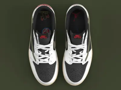 Travis Scott x Air Jordan Olive Low-poly 3D model