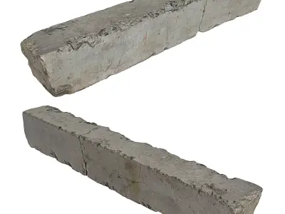 Concrete block Low-poly 3D model