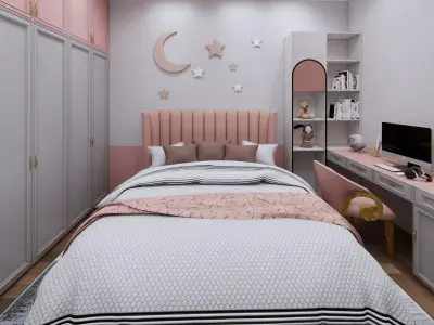 Neoclassical bedroom for girls 3D print model