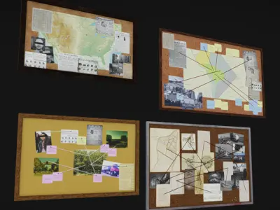 Bulletin Board 02 Low-poly 3D model