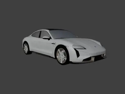 Porsche Taycan Turbo S 2024 Low-poly 3D model