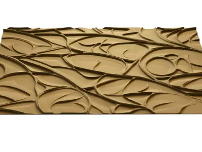 modern panel wall decor set relief stl mural CNC 300  3D model