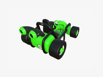 Cartoon Kart G03 Green - Vehicle Racing Design Low-poly 3D model