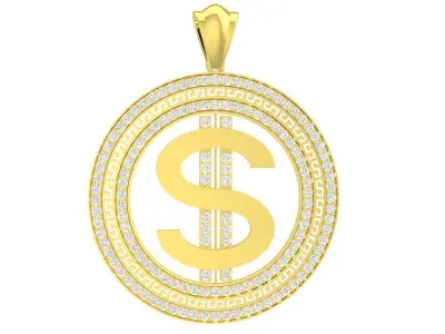 Luxury Dollar Sign Pendant Jewelry 3D Model 3782 3D print model
