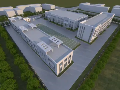 industrial building 3D model 2