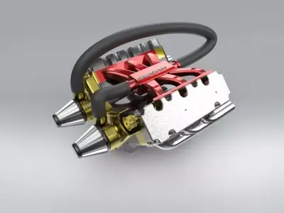  ENGINE-TWIN TURBO V-TYPE 3D print model