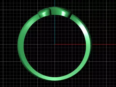 N alphabet bypass shell hallow ring 3D print model