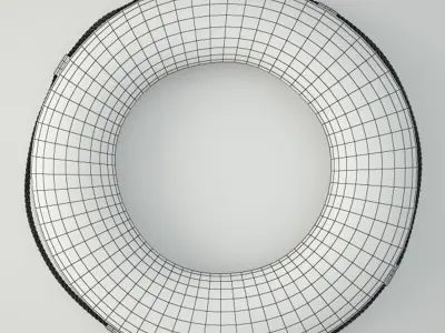 Blue and White Life Preserver 3D model