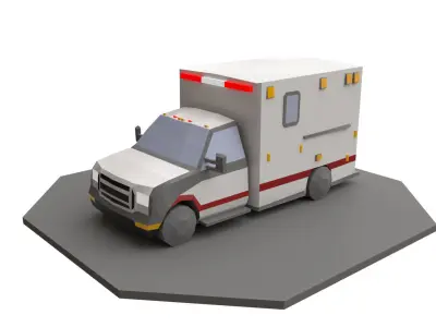 Ambulance Car LowPoly Low-poly 3D model