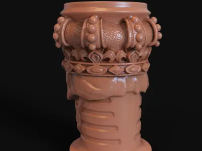 pen holder King skull with crown vol1  3D print model