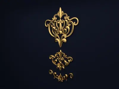 Classic decor ornament v-3D model 23 3D model