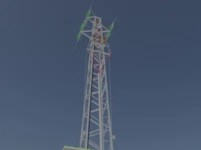 Power line tower 951 Free 3D model