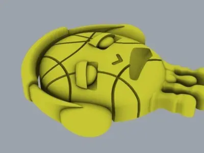 BALL HEAD GUY HEADPHONES 3D print model