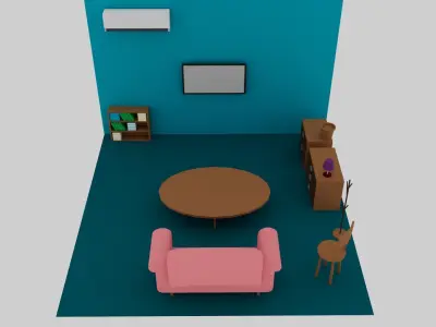 Low Poly House Essentials Bundle - Game Ready Free low-poly 3D model