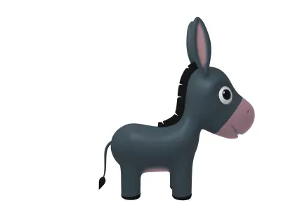 Donkey cartoon 3D model