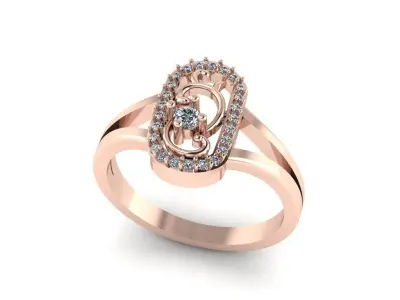 Jewelry Diamond Ring 3D Print Model 3D print model 34