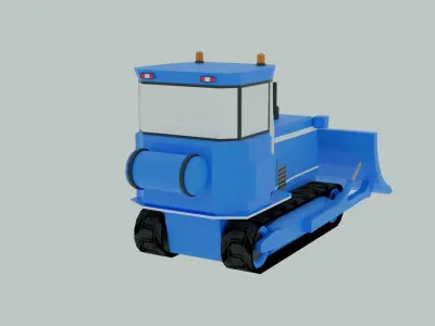 LowPoly Bulldozer Low-poly 3D model